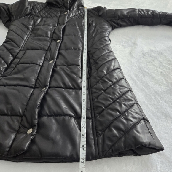Mossimo Women's Long Black Hooded Puffer‎ Coat Small - Picture 12 of 16